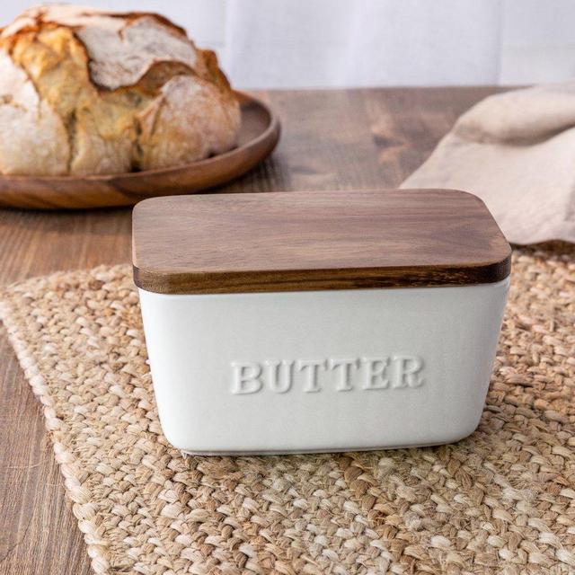 Better Homes & Gardens Porcelain Embossed Butter Dish