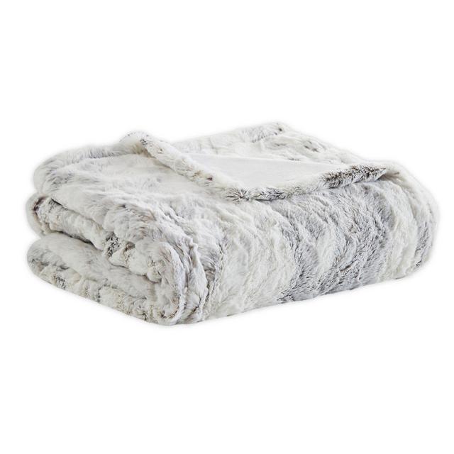 Beautyrest® Zuri Oversized Faux Fur Heated Throw in Natural Marble
