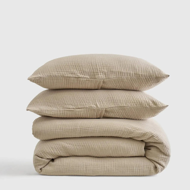 Organic Cotton Gauze Duvet Cover Set - Dune