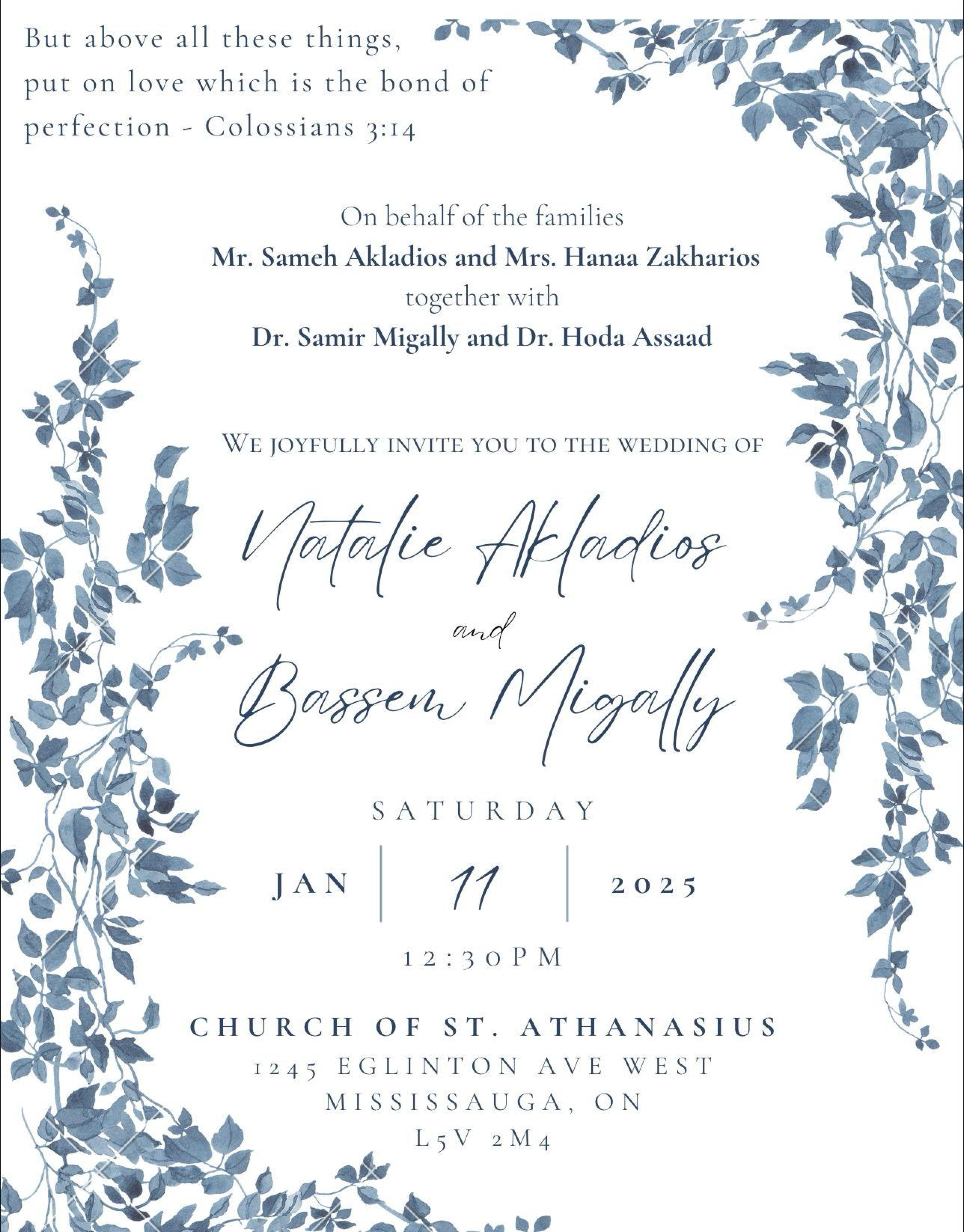 The Wedding Website of Bassem Migally and Natalie Akladios