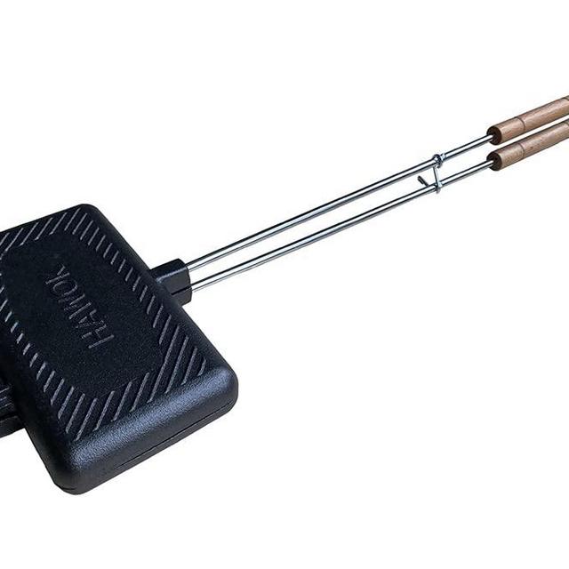 HAWOK Cast Iron Pie Iron-Campfire Pie Iron Sandwich Maker with Detachable Handles