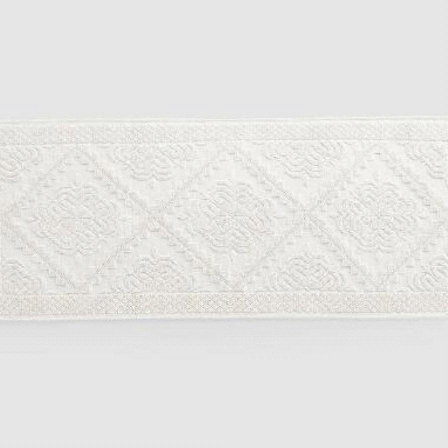 Extra Long Ivory Woven Bath Mat