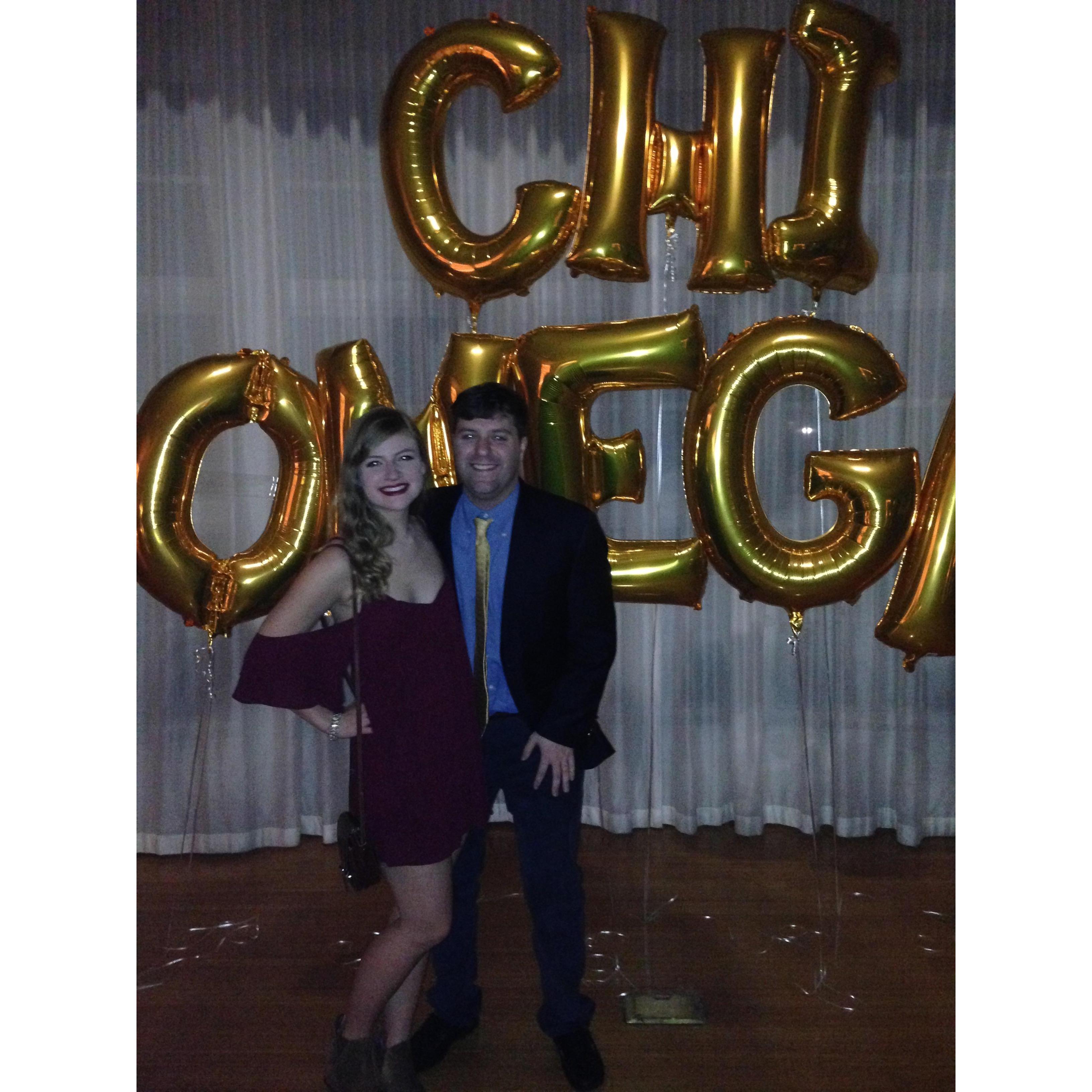 Dan was Eason's date to many formals and date parties with her sorority, Chi Omega! Fall 2016