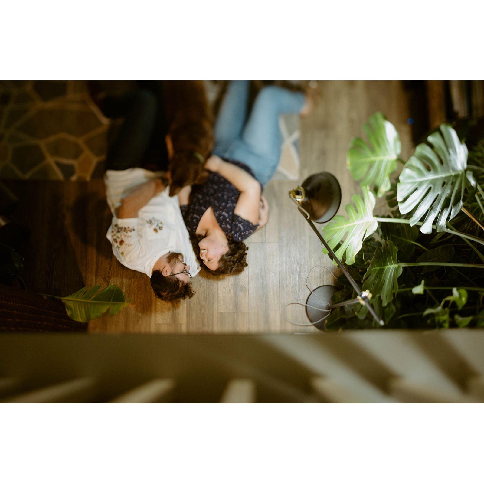 For our engagement photo shoot, we spun records and made old fashioneds. It was perfectly us!