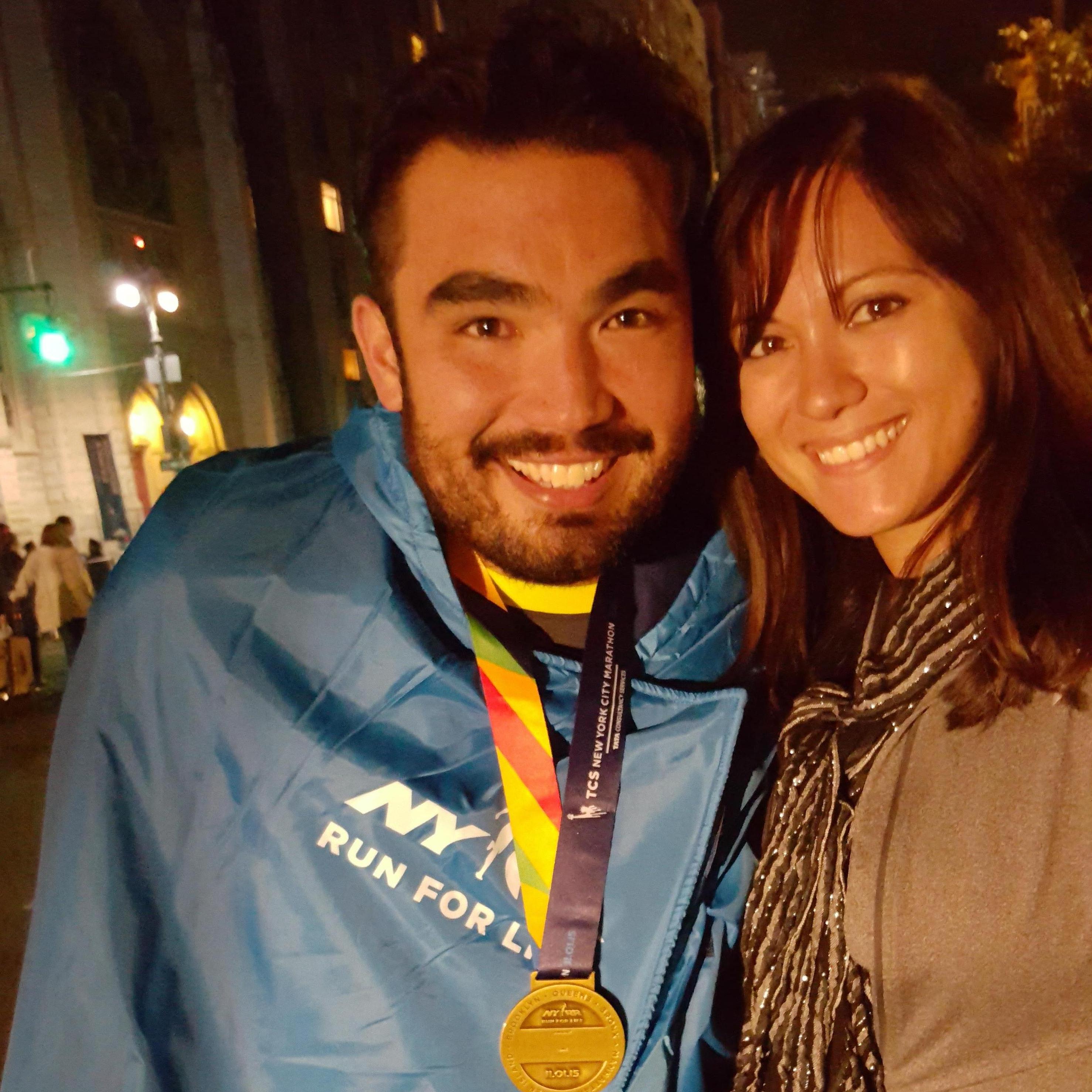 Christine came to New York to cheer Matt on for the marathon in 2015