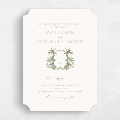 Green Ticket Wedding Invitation - Somrig Classic