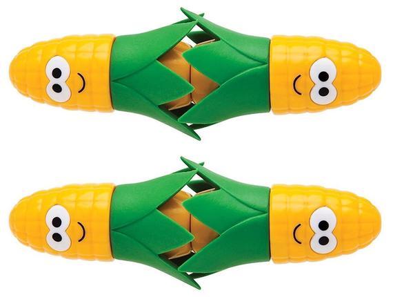 Joie Corn Star Corn Cob Holders Handles - Set of 4 - Stainless Steel Skewers