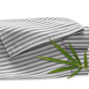 Queen Sheets by Pure Bamboo, Genuine 100% Organic Viscose Derived from Bamboo Bed Sheet Set, Luxuriously Soft & Cooling, Double Stitching, Lifetime Quality Promise (Queen, Stripes)
