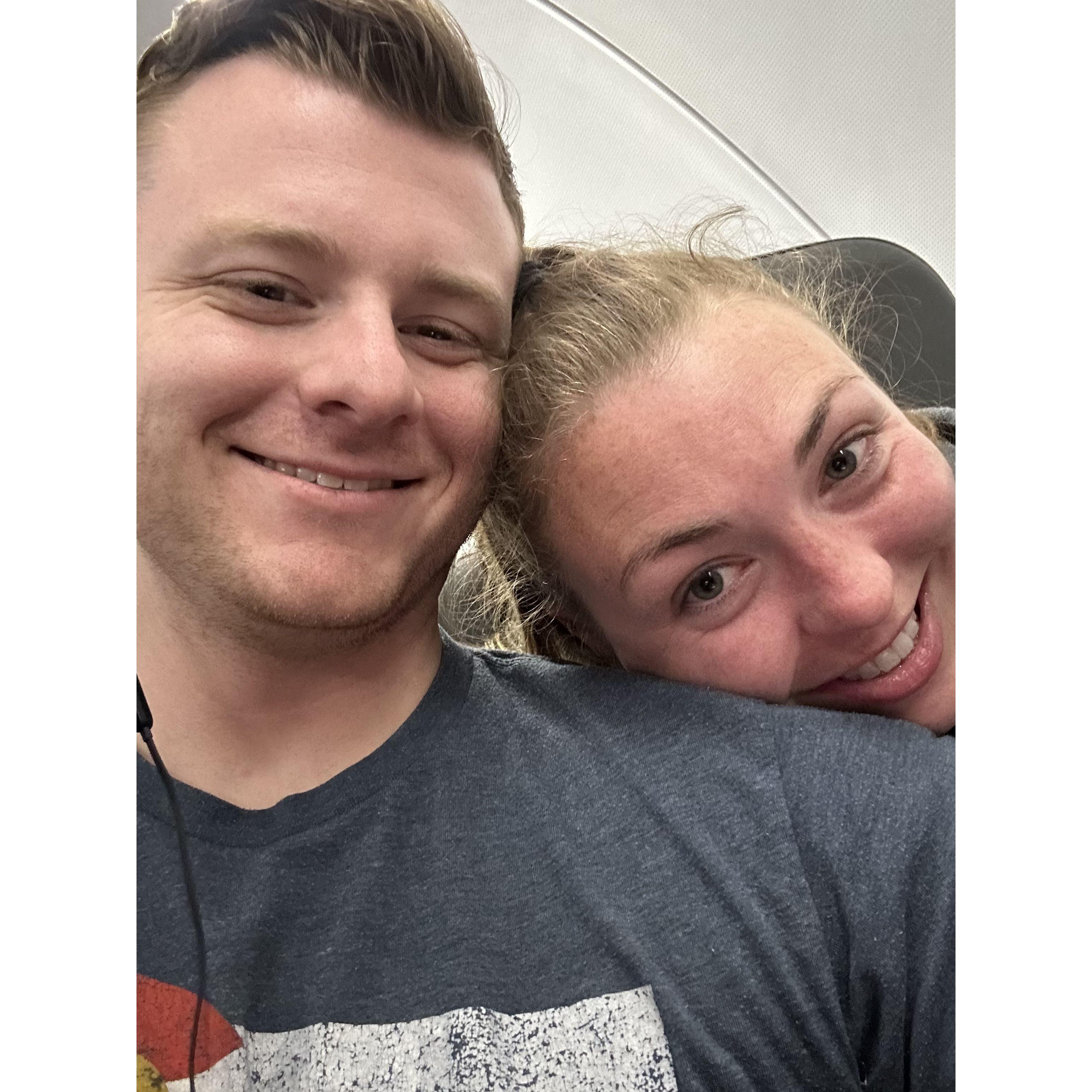 OUr first flight together. Cole was one his way to Training for Frontier in Denver, CO