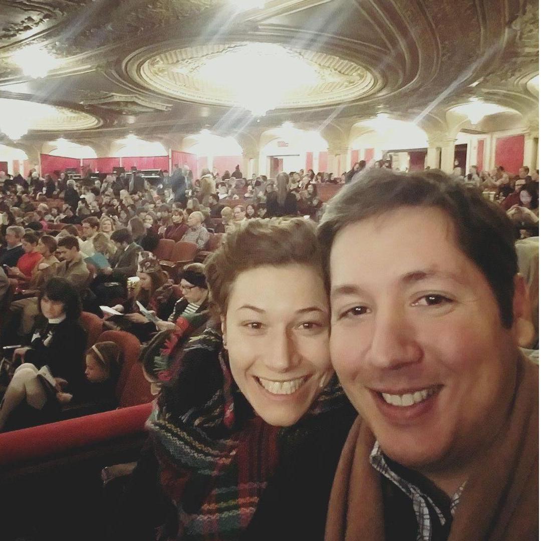 At the ballet. Tricia is a sucker for The Nutcracker.