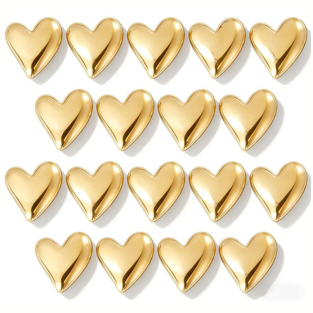 BESARME 18PCS Fridge Magnets, Gold Refrigerator Magnets, Small Cute Heart-Shaped Fridge Decor, Locker Magnets for Home, Kitchen, School, Office, Whiteboard