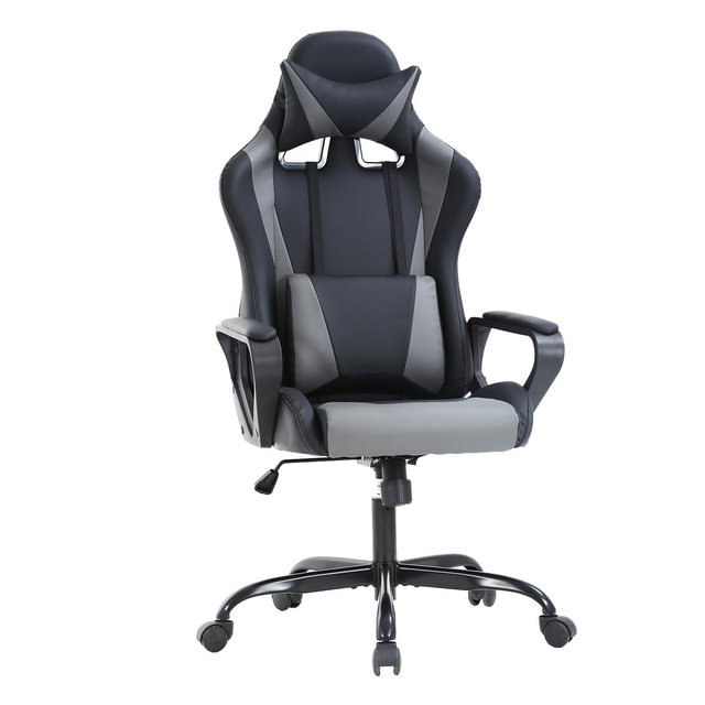 FDW Office Chair Gaming Chair Desk Chair Executive Chair with Lumbar Support Adjustable Stool Swivel Rolling Computer Chair,Grey