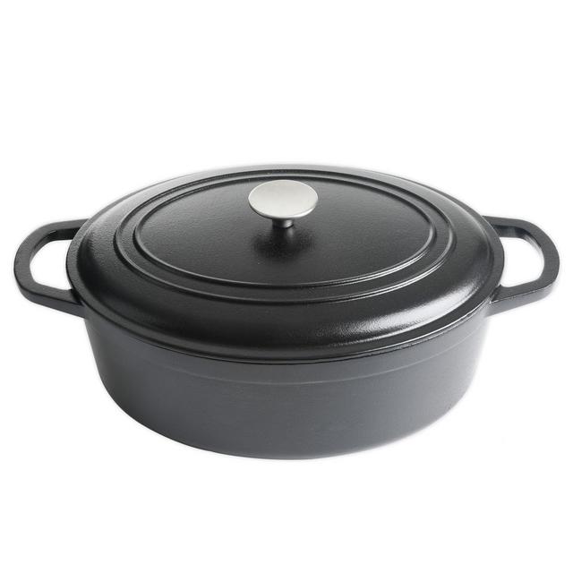 Our Table™ 7 qt. Preseasoned Cast Iron Oval Dutch Oven in Black