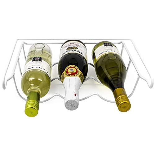 Sorbus Fridge Wine Rack- Refrigerator Bottle Rack Holds 3 Bottles of Your Favorite Wine or Drink Universal Bottle Holder Will Fit Most Fridges