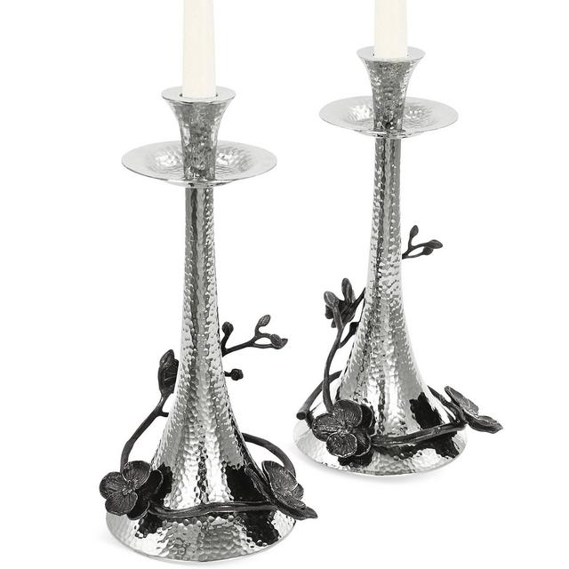 Michael Aram Black Orchid Set of 2 Candlestick Holders