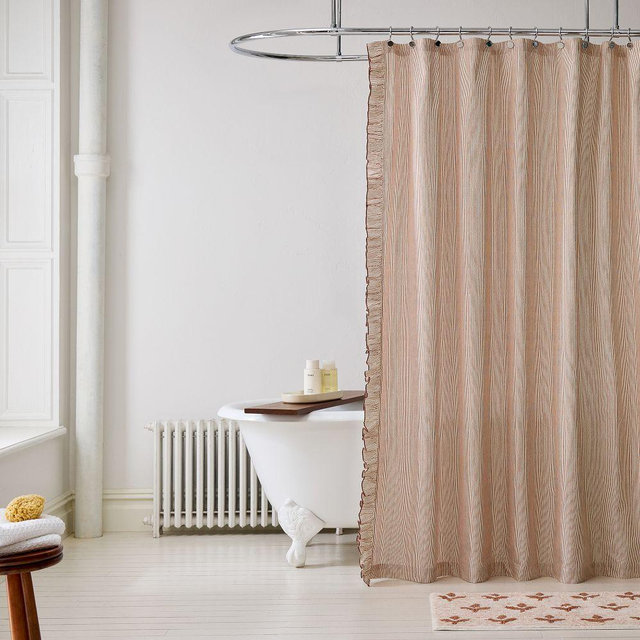 Fleur Shower Curtain, Baked Clay, 72"x74"