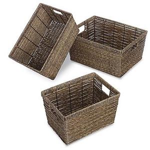 Whitmor Rectangular Rattique Baskets (Set of 3)