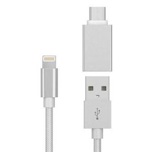 Just Wireless - 6Ft Lightning USB 8 Pin Charging Cable with Standard USB to USB-C 6Ft Adapter