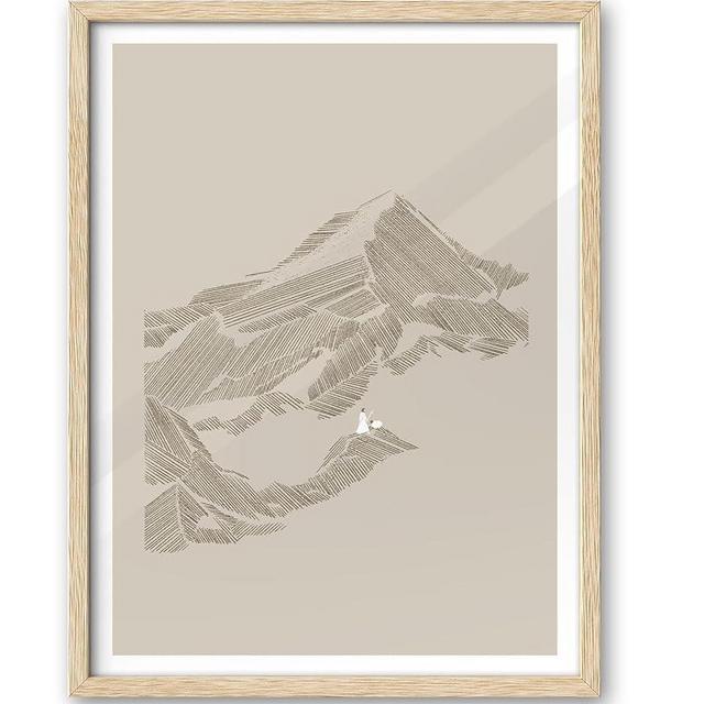 iHery Natural OAK Wood One Lost Sheep Framed Wall Art, 12x16 in Modern Jesus Leaves the 99 Sheep Bible Verses Canvas Art, Shepherd Sketches Decor,Beige Logs 1Pack for Living Room Bedroom
