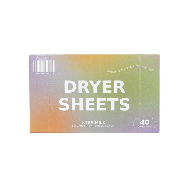DedCool Dryer Sheets | Xtra Milk | 40 Count | Non-Toxic Vegan Fabric Softener | Bergamot, Vanilla & Amber Scent | Gentle on Sensitive Skin | Softens & Freshens | Premium Laundry Supplies