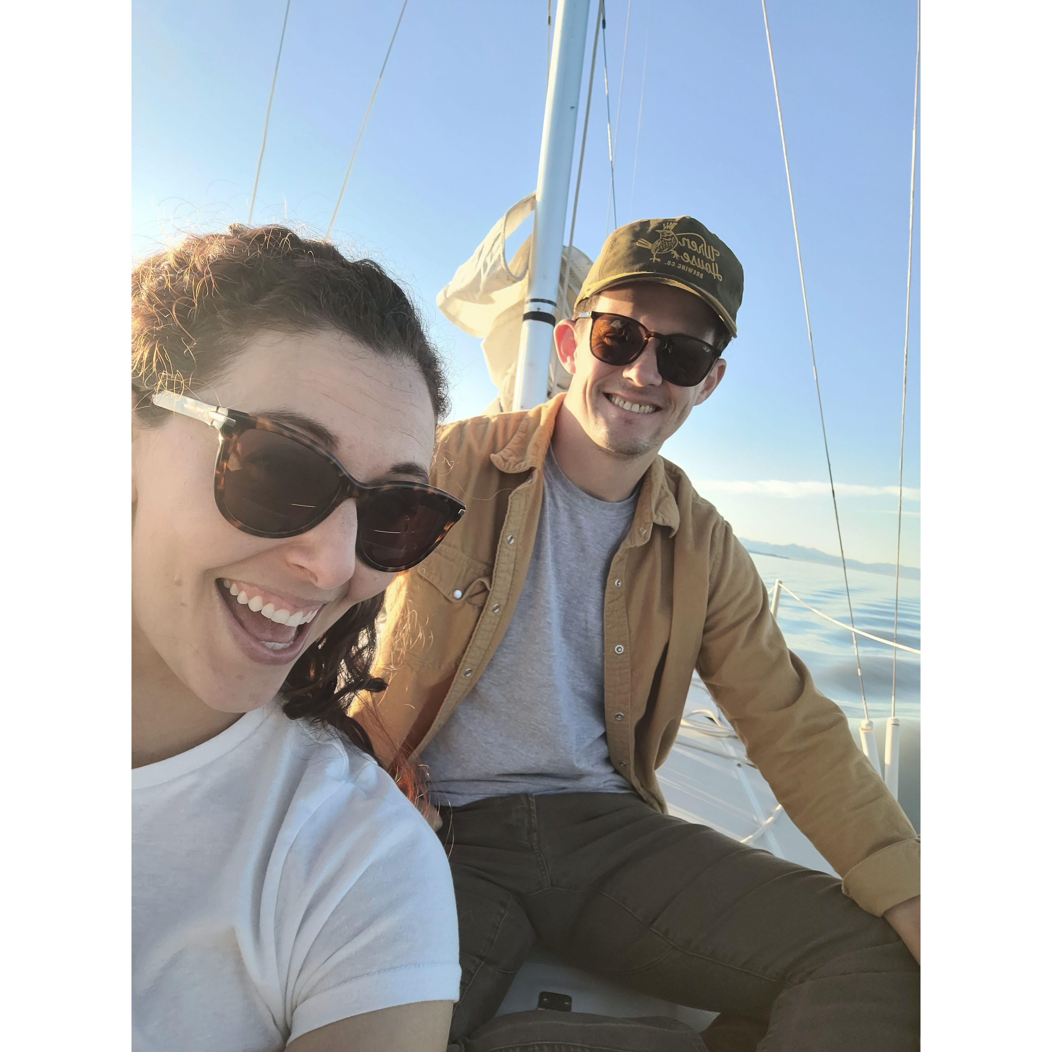 May 2022: Jessica's Aunt and Uncle took us sailing on their beautiful sail boat!
