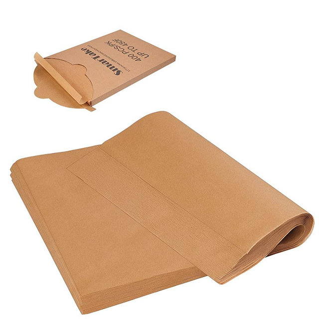 SMARTAKE 400 Pcs Parchment Paper Baking Sheets, 12×16 Inches Non-Stick Precut Baking Parchment, Suitable for Baking Grilling Air Fryer Steaming Bread Cup Cake Cookie and More (Unbleached)