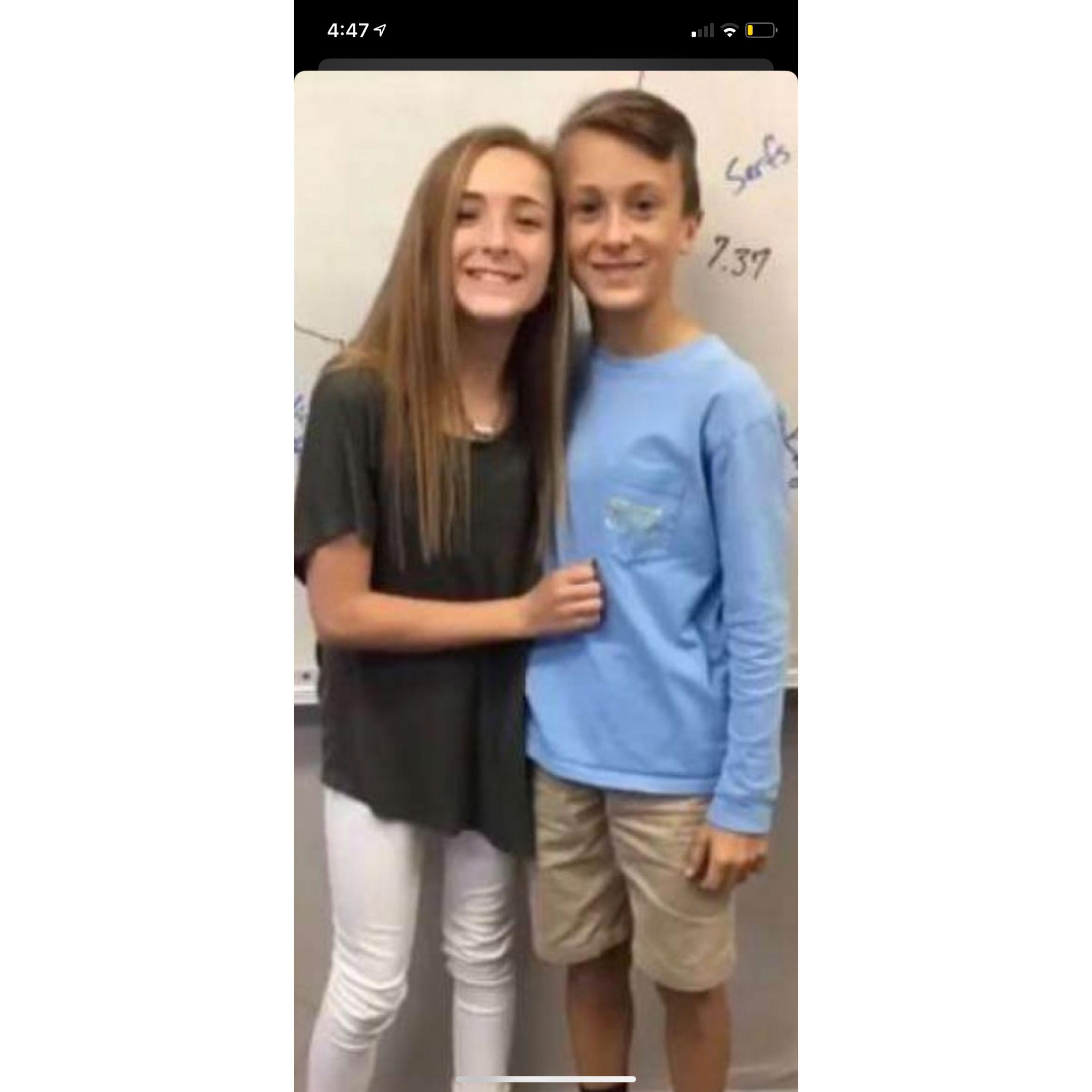 Us, back in 7th grade, when we were dating in 2016—so young, so carefree, but already feeling like we had something special!!