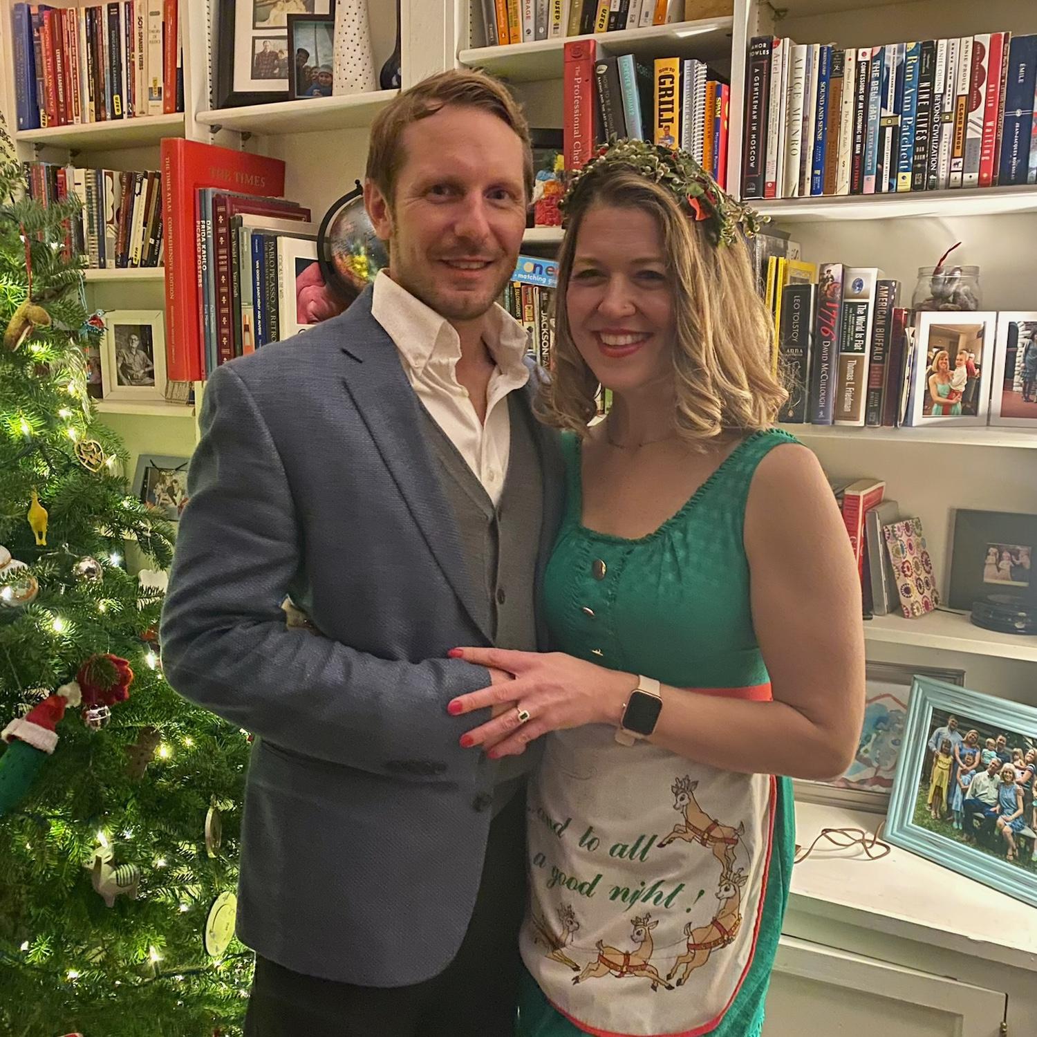 At the annual Holiday Party with the Rad Pack