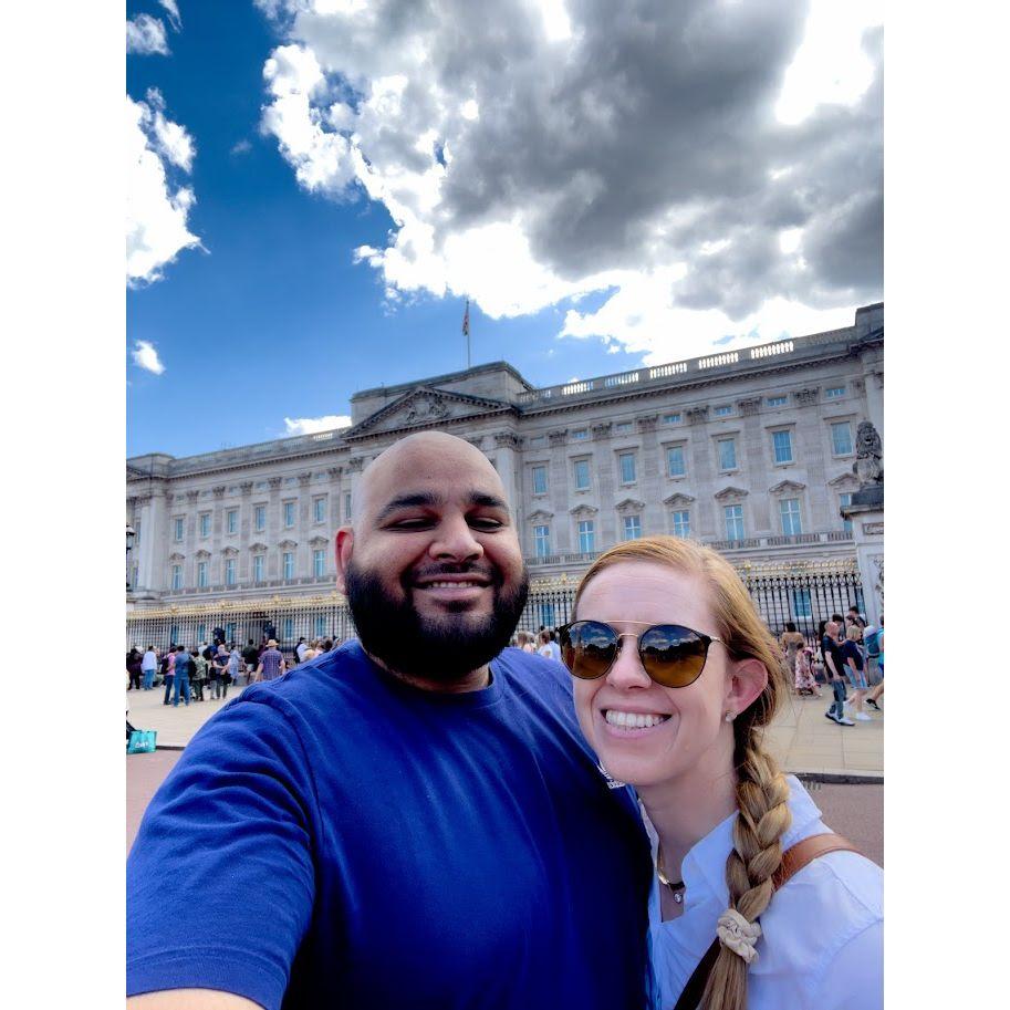 In front of Buckingham Palace