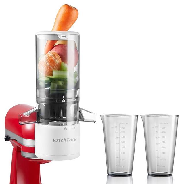 KITCHTREE Cold Press Juicer Attachment for KitchenAid Stand Mixer, 4.2" Large Feed Chute Fit Whole Vegetables & Fruits, Slow Masticating Juicer Attachment for KitchenAid, Easy to Clean