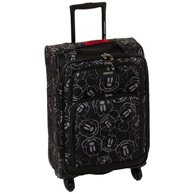 American Tourister Disney Softside Luggage with Spinner Wheels, Mickey Mouse Scribbler Multi-Face
