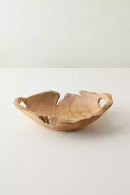 Oversized Teak Serving Bowl with Handles