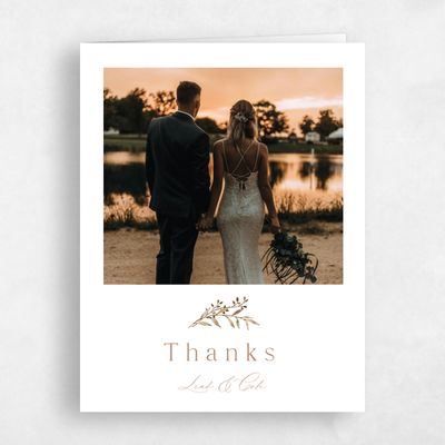 Brown Spring Wedding Thank You - Ronneby Photo