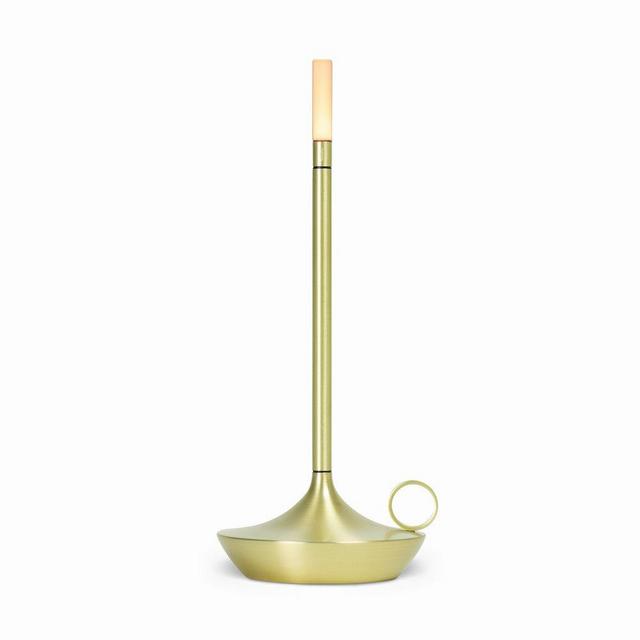 Wick Rechargeable LED Portable Table Lamp, Brass