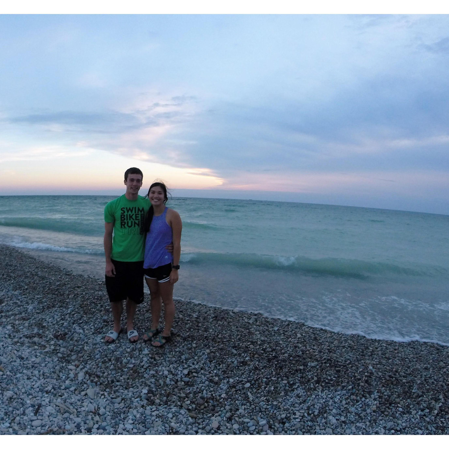 Enjoying one of Julia's favorite places, Point Betsie.