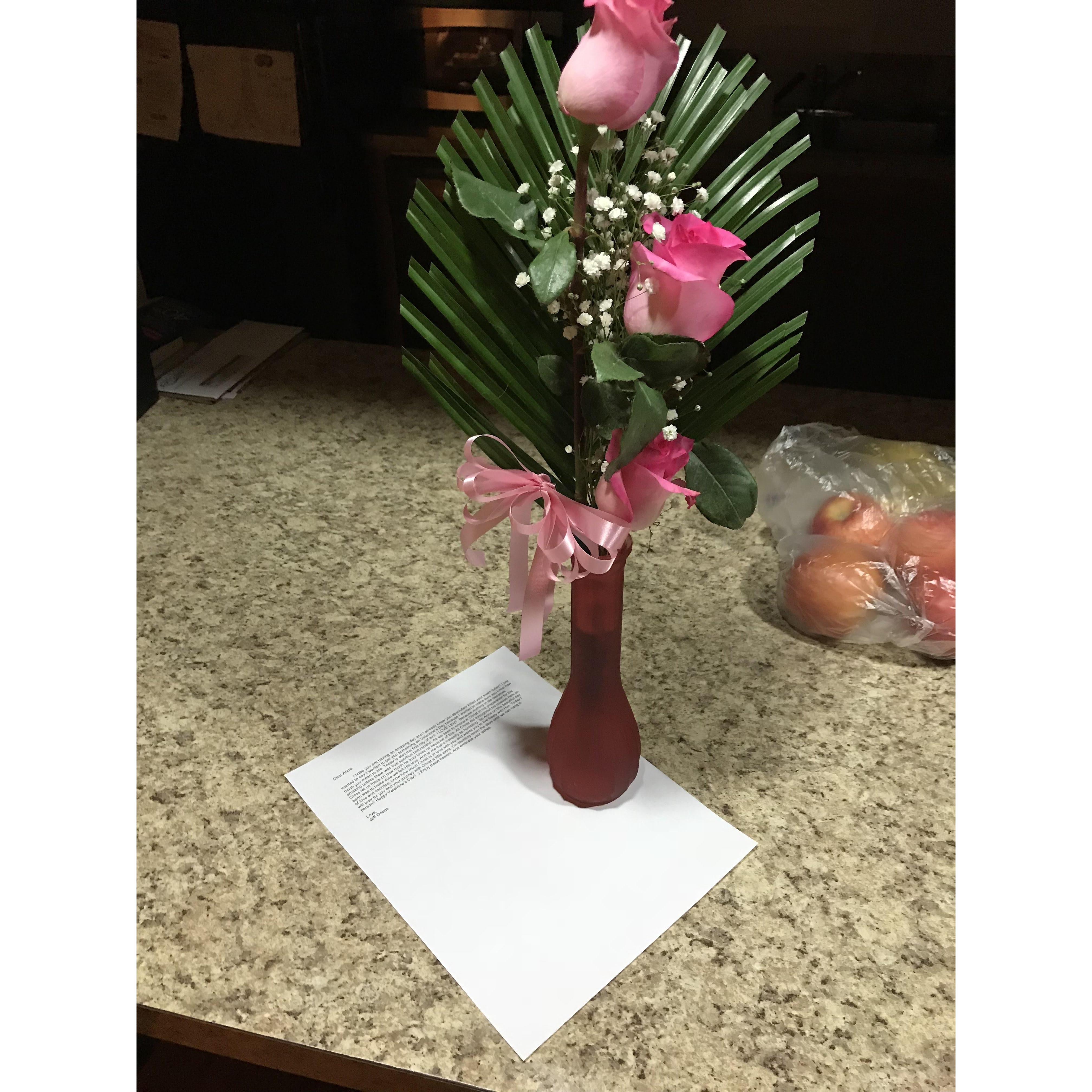 4 days after meeting each other on the retreat, Jeff sent me flowers. It was Valentine's day and Ash Wednesday. I was blown away by his efforts in pursuing me. I felt loved by him from day one!