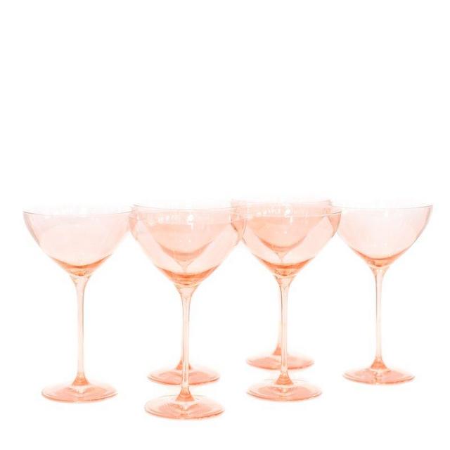 Estelle Colored Martini Glass - Set of 6 {Blush Pink}