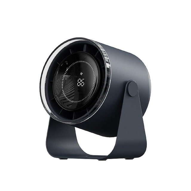 DURBESTER Small Desk Fan, 28dB Ultra-Quiet Desktop Air Circulator with 115° Adjustable Tilt, 100 Speeds, Rechargeable Battery, USB-Powered, Portable for Bedroom, Office, Kitchen, Travel -Bluish Black