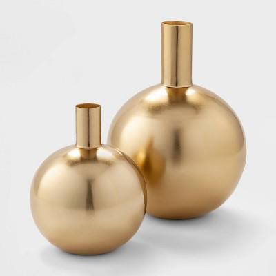 11.6" x 8.4" Decorative Brass Vase Gold - Project 62™