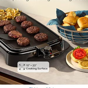 Chefman XL Electric Griddle, 10 x 20 Inch