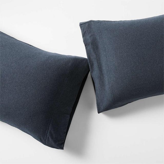 Cozysoft Organic Jersey Midnight Navy King Pillowcases, Set of 2