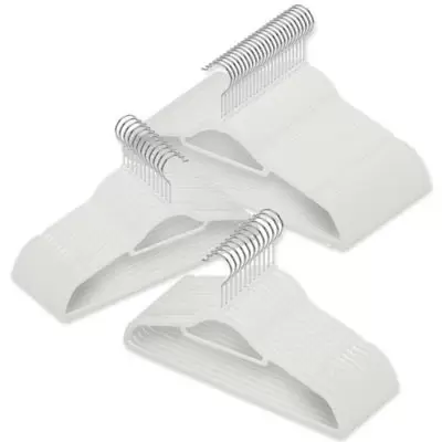 Real Simple® Slimline 50-Count Flocked Suit Hangers in Grey