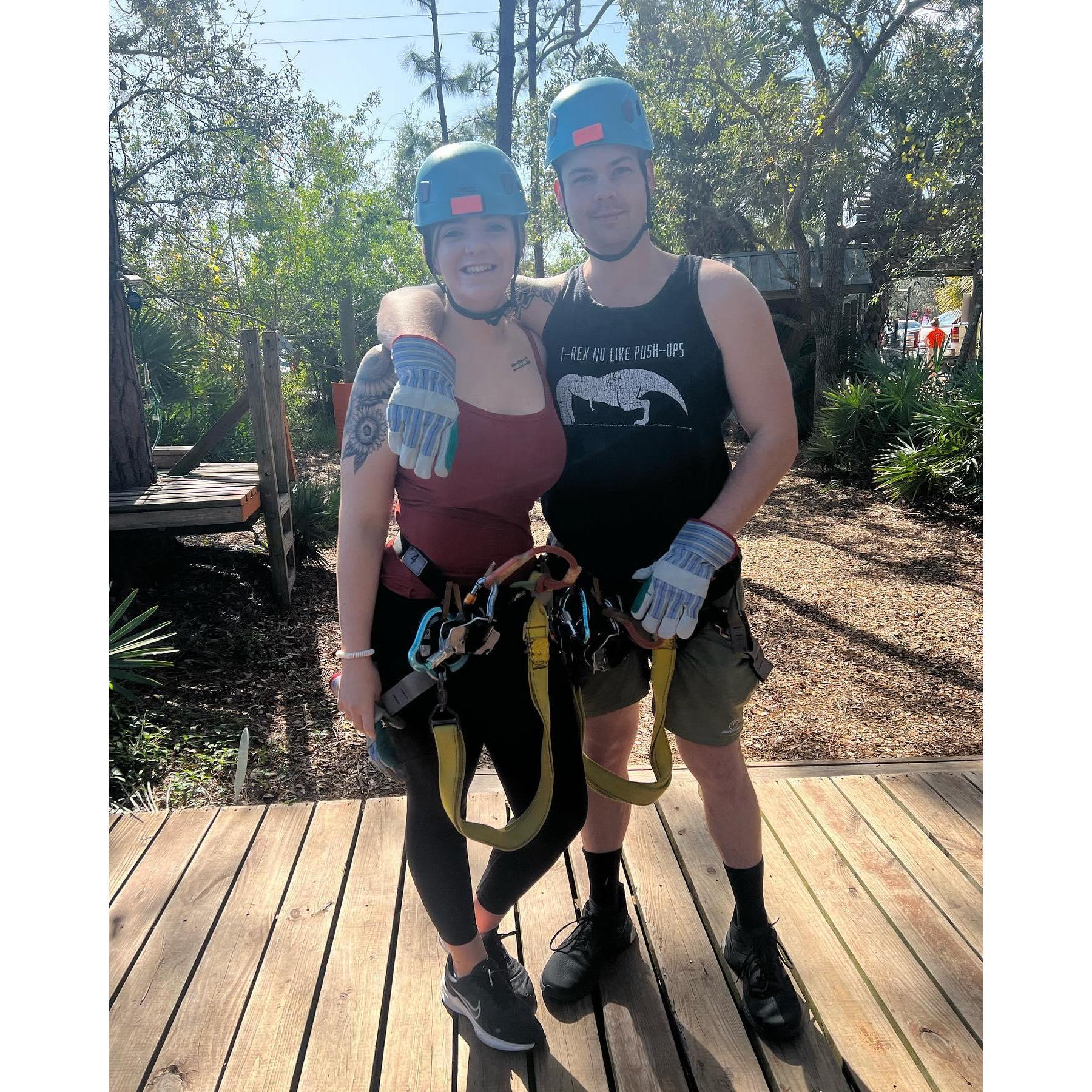 First time ziplining!