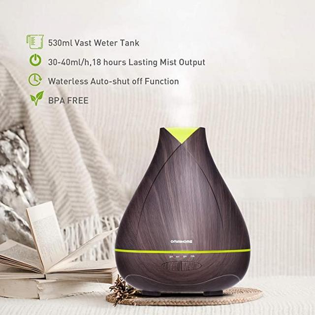 530ml Large Diffusers for Essential Oil, 18hrs Running Essential Oil Diffuser for Room, Ultrasonic Humidifier Aromatherapy Diffuser with Timer, Mist Modes, 7 Changing Colors for Gifts