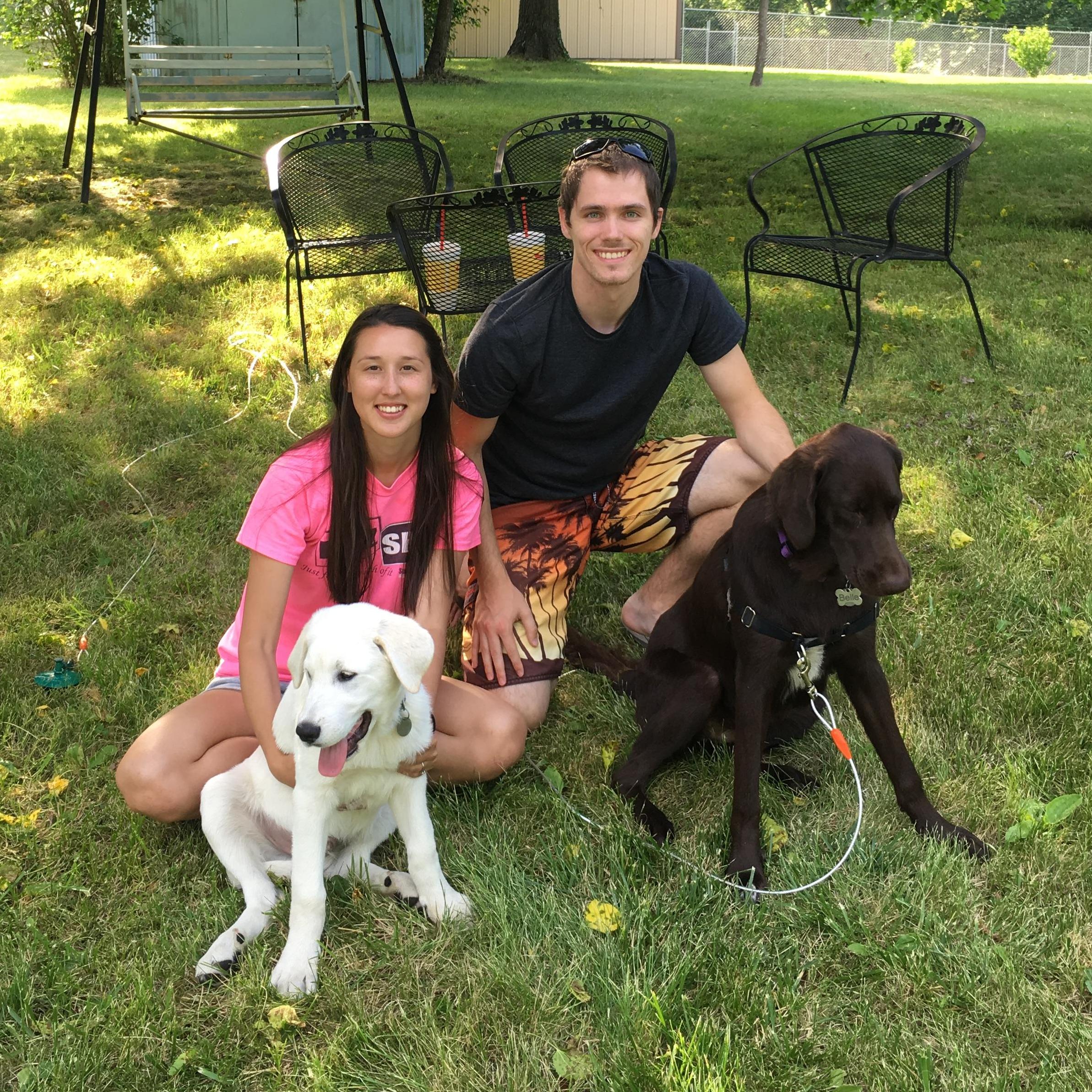 Enjoying the day with the pups and family