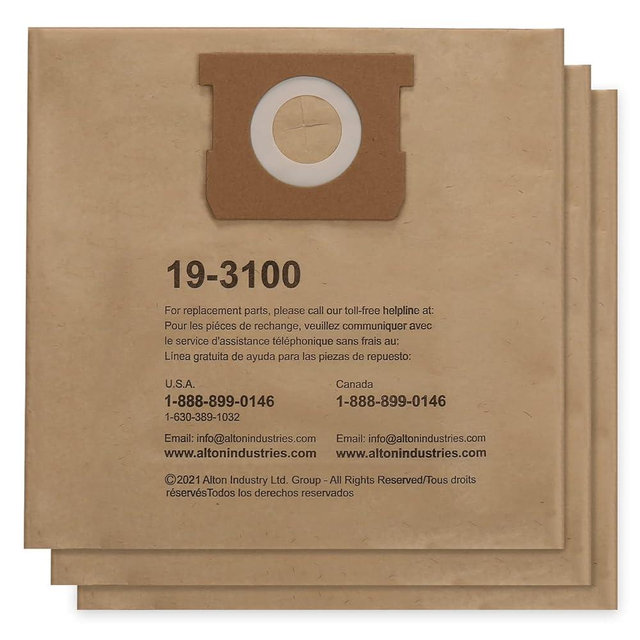 alton enterprises limited Stanley 19-3100 5-8 Gallon Disposable Filter Bag for Wet/Dry Vacuums,(Pack of 3)