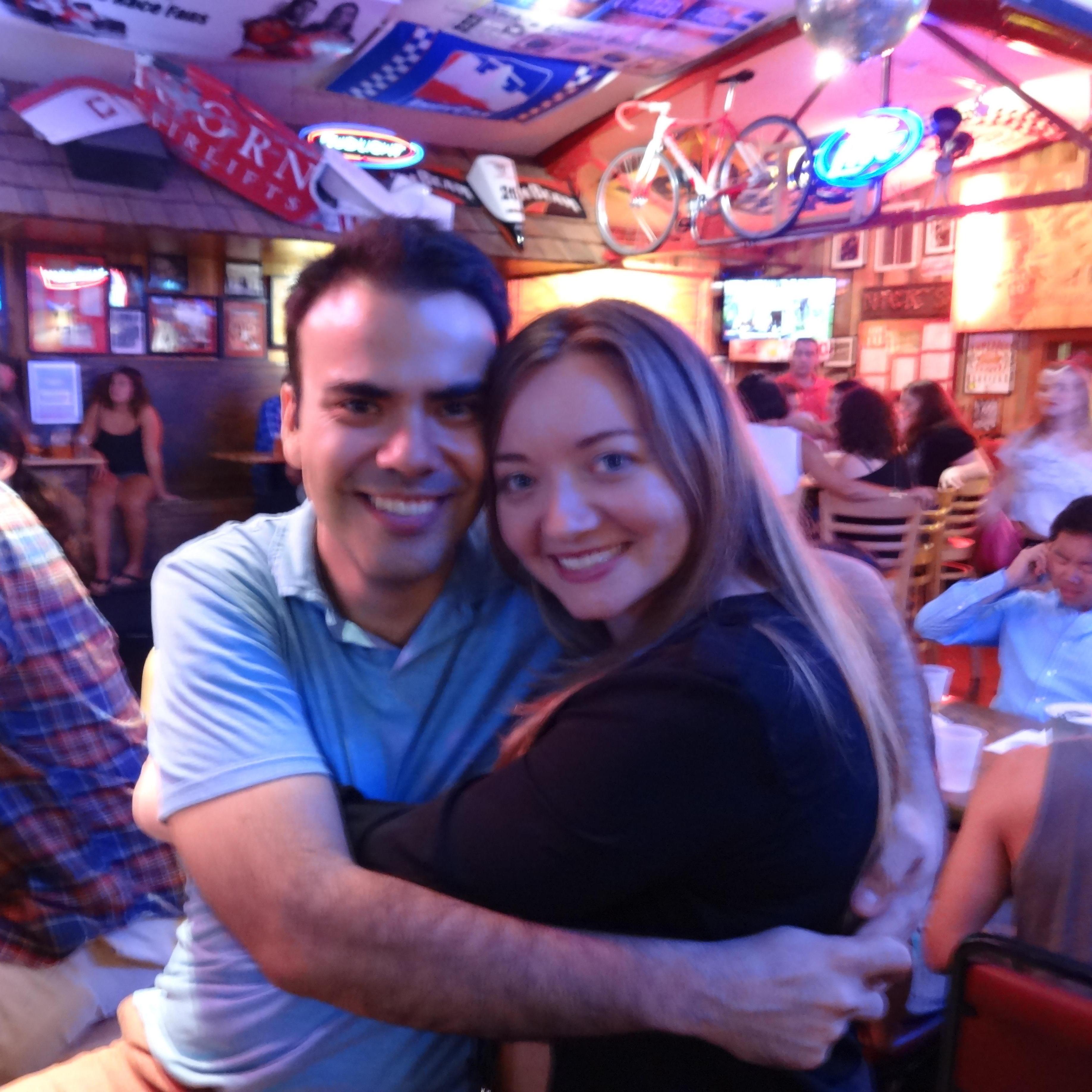 Celebrating at Nick's in Bloomington.