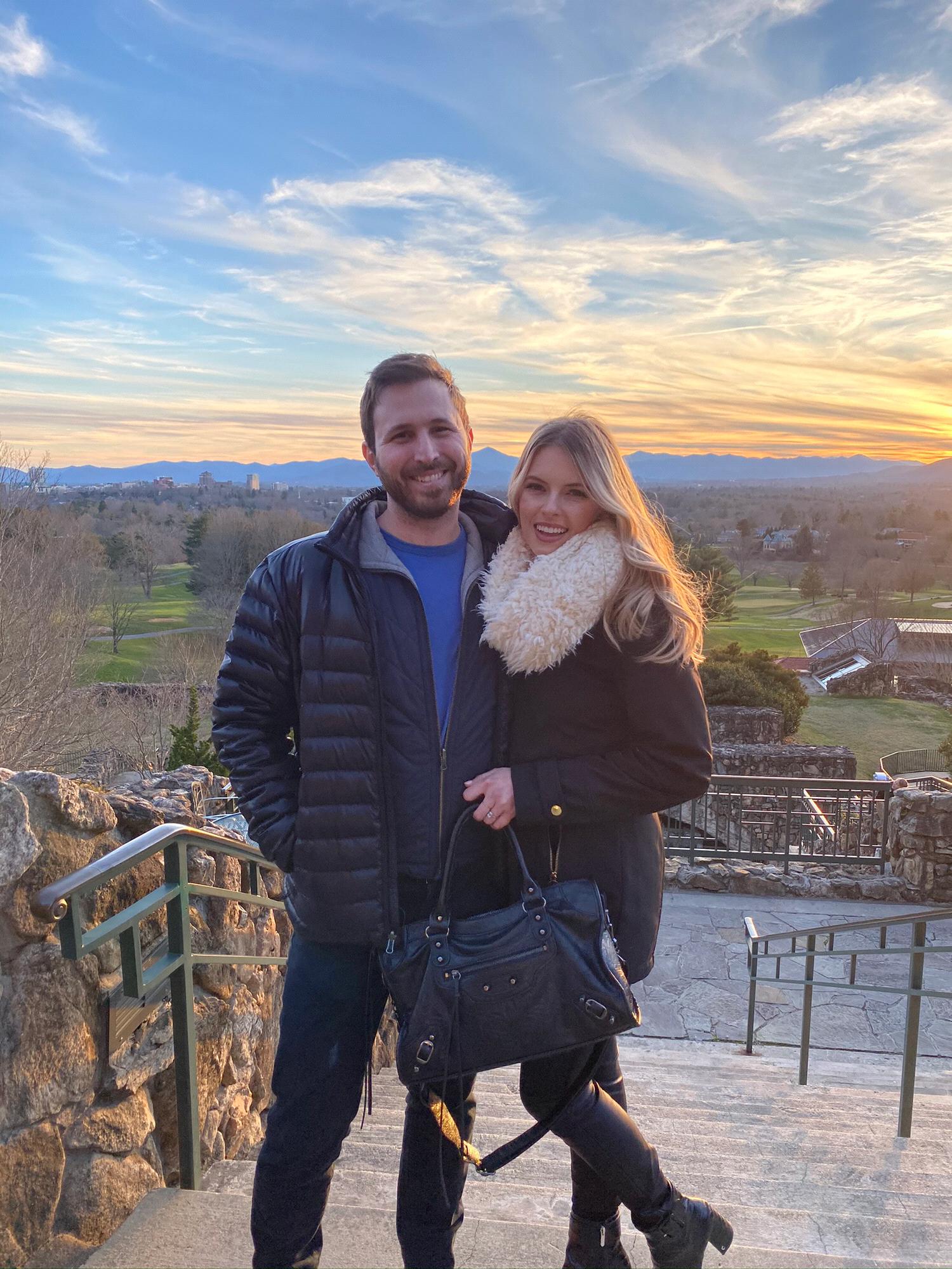 Josh and I in Asheville 111 days before our original wedding date