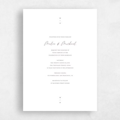White Wedding Invitation - Ivor Portrait