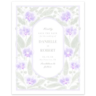 Purple Wedding Digital Save the Date - Orchidea Portrait